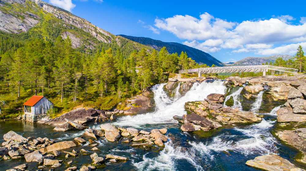 Likholefossen waterfall in Norway