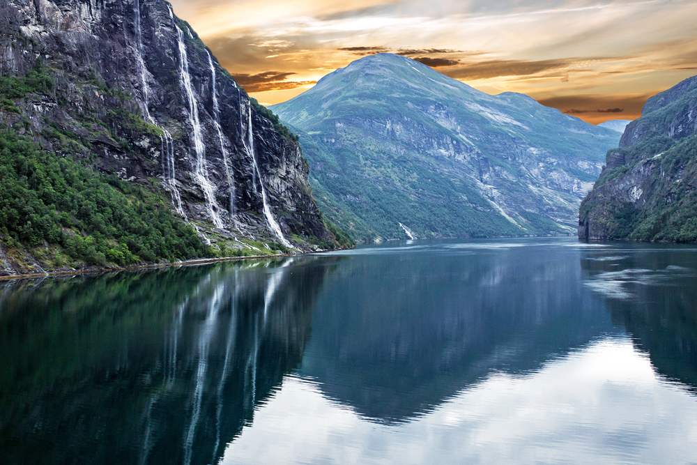 Langfossen Waterfall in Norway