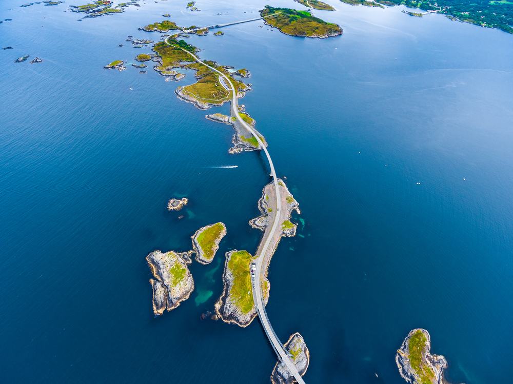 Aereal View of Atlantic Road in Norway