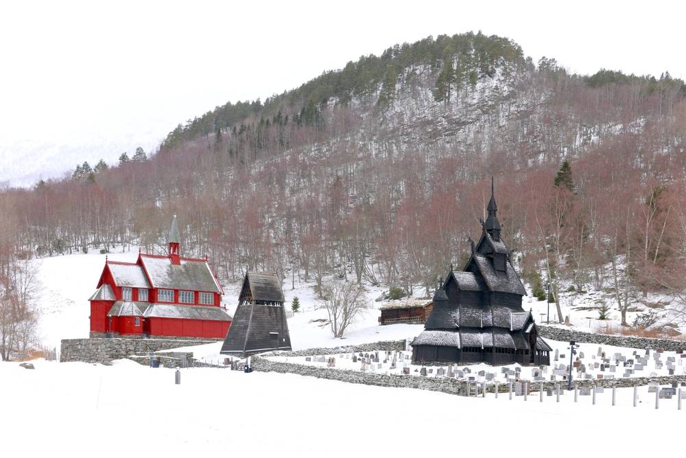 Snow in Borgund Stave Church