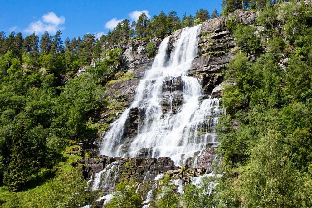 Waterfall Tvindefossen in Norway